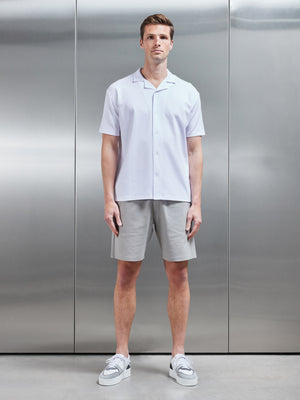 Interlock Relaxed Fit Revere Collar Shirt in White