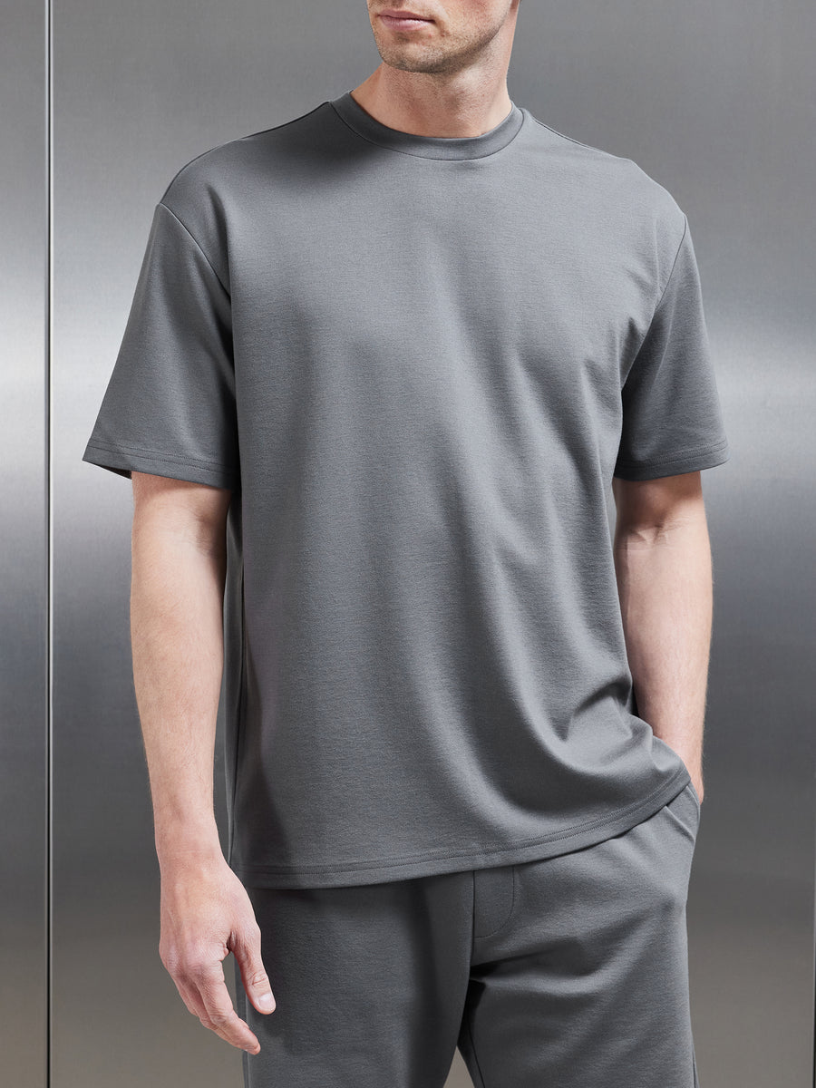 Interlock Relaxed Fit T-Shirt in Grey