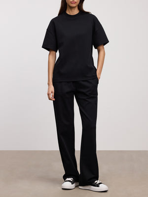 Womens Interlock Relaxed T-Shirt in Black