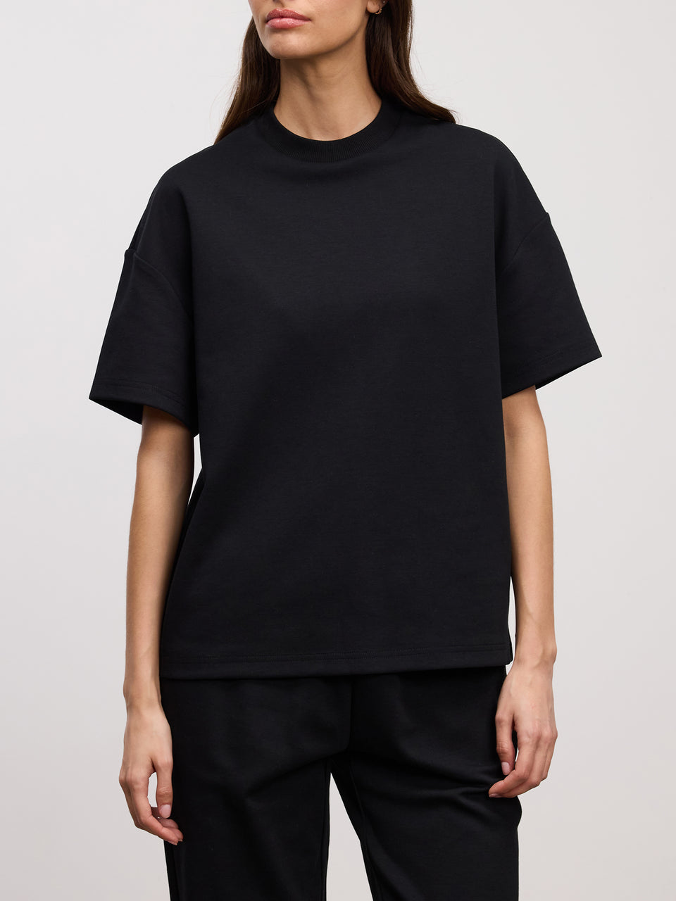 Womens Interlock Relaxed T-Shirt in Black