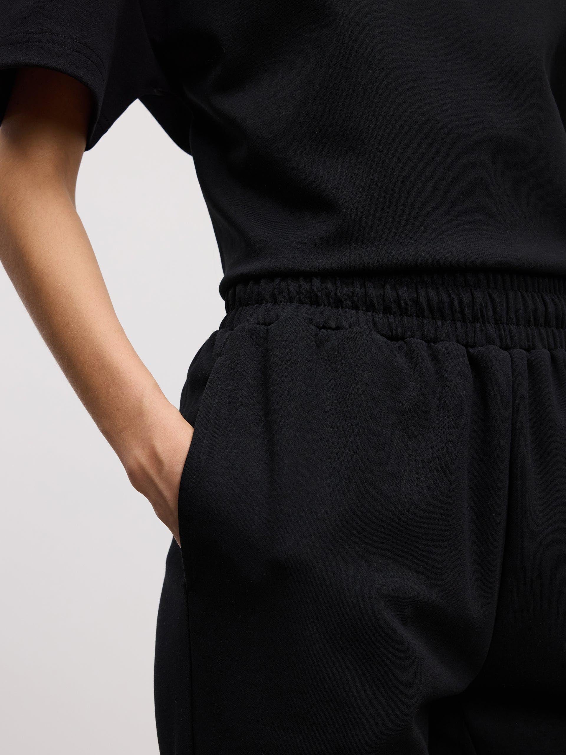 Womens Interlock Straight Leg Jogger in Black