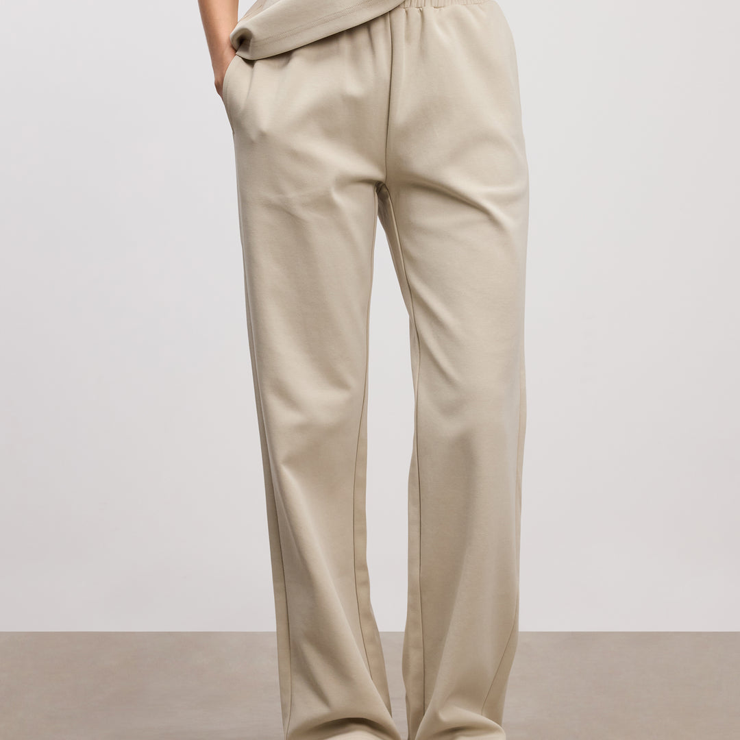 Womens Interlock Straight Leg Jogger in Stone