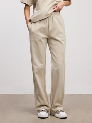 Womens Interlock Straight Leg Jogger in Stone