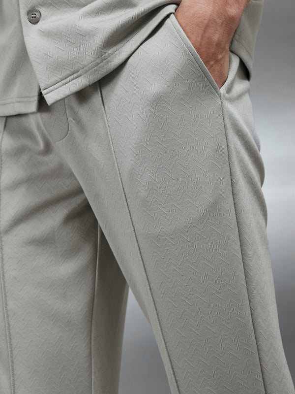 Textured Interlock Trouser in Stone