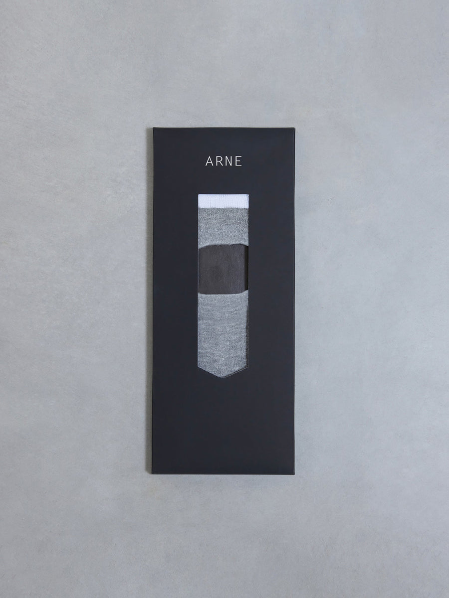 3 Pack ARNE Invisible Socks in Black White Grey