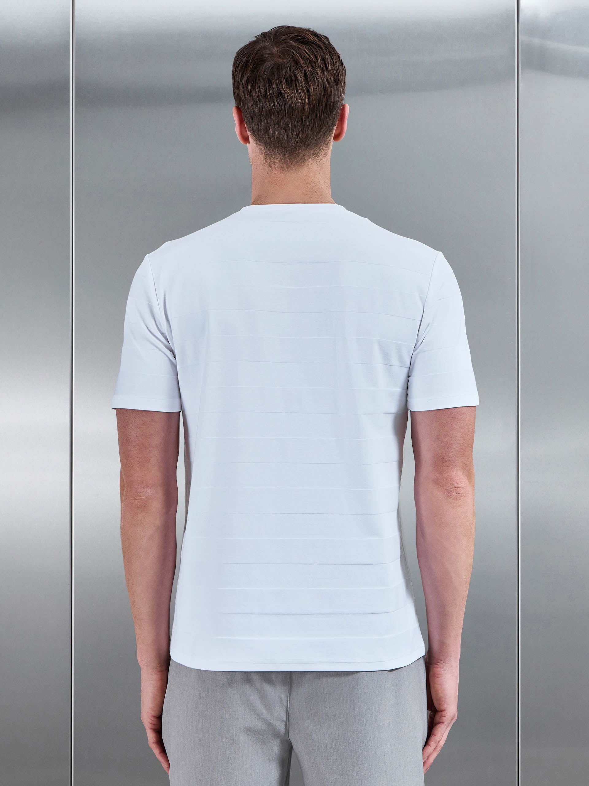 Jacquard Stripe T-Shirt in White