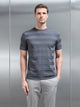 Jacquard Stripe T-Shirt in Slate Grey