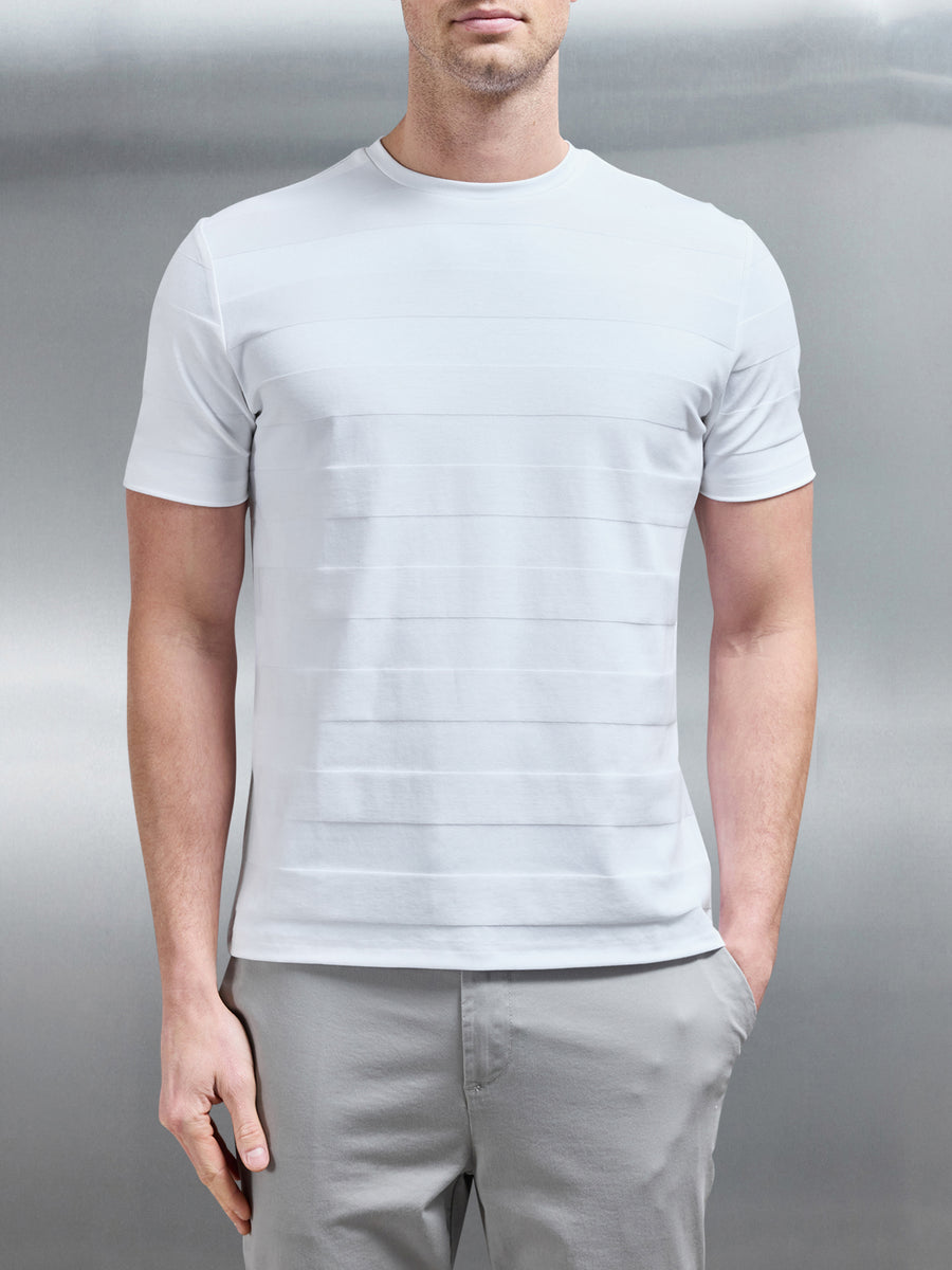 Jacquard Stripe T-Shirt in White