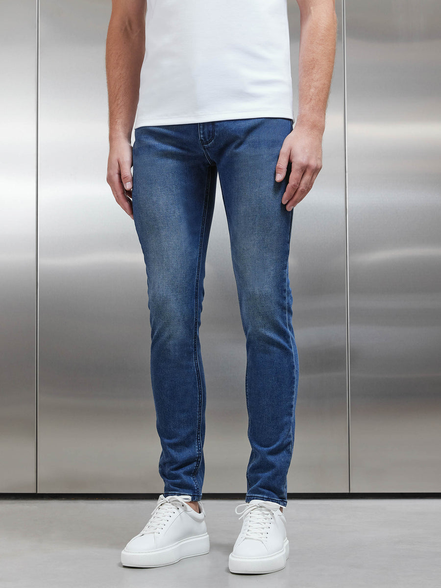 Slim Fit Denim Jeans in Blue Grey