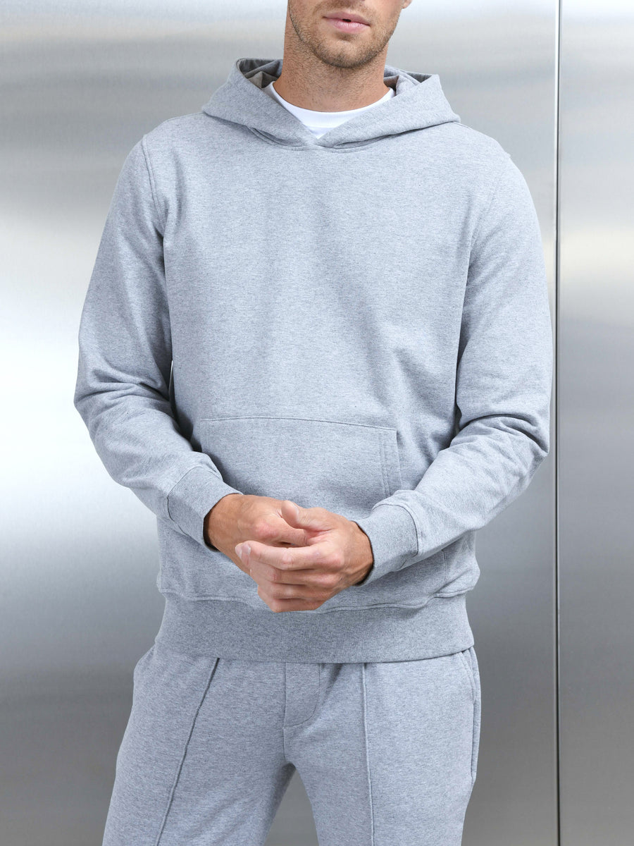 Jersey Hoodie in Marl Grey