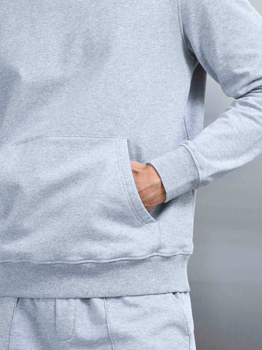 Jersey Hoodie in Marl Grey