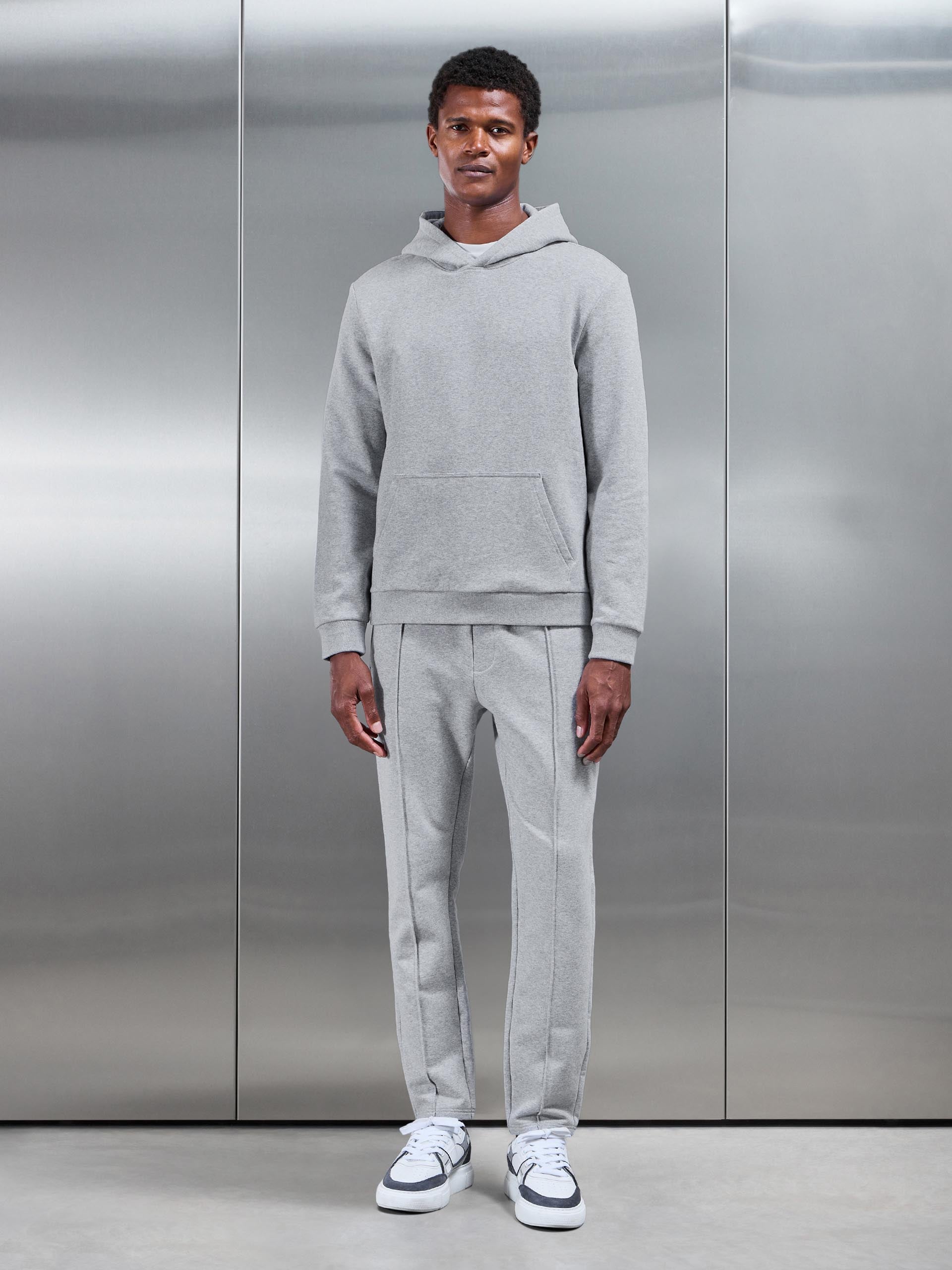 Jersey Hoodie in Marl Grey