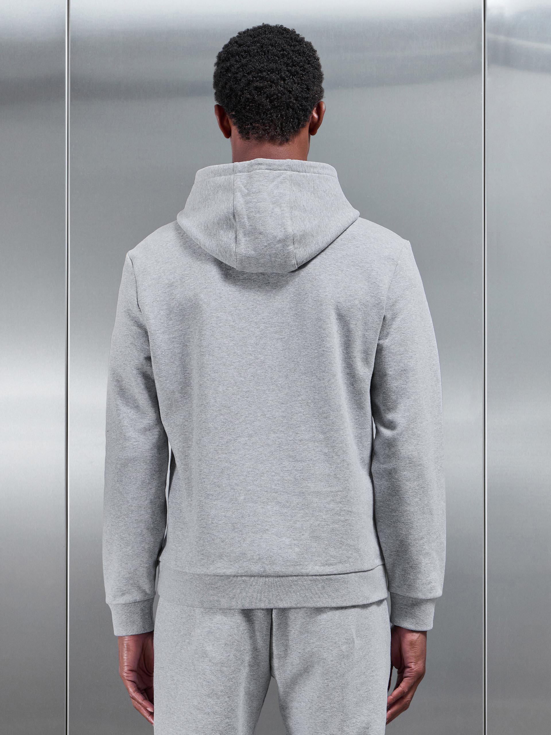 Jersey Hoodie in Marl Grey