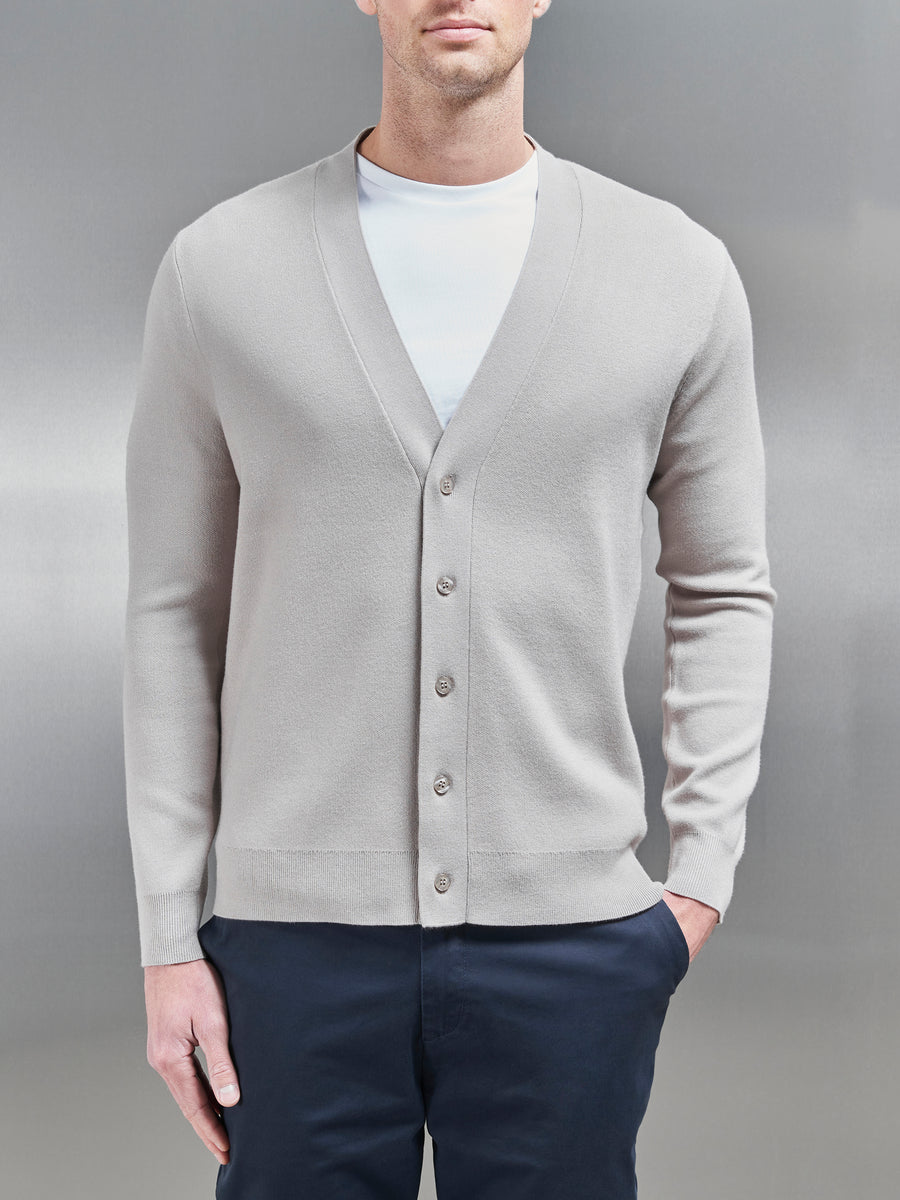 Knitted Cardigan in Stone