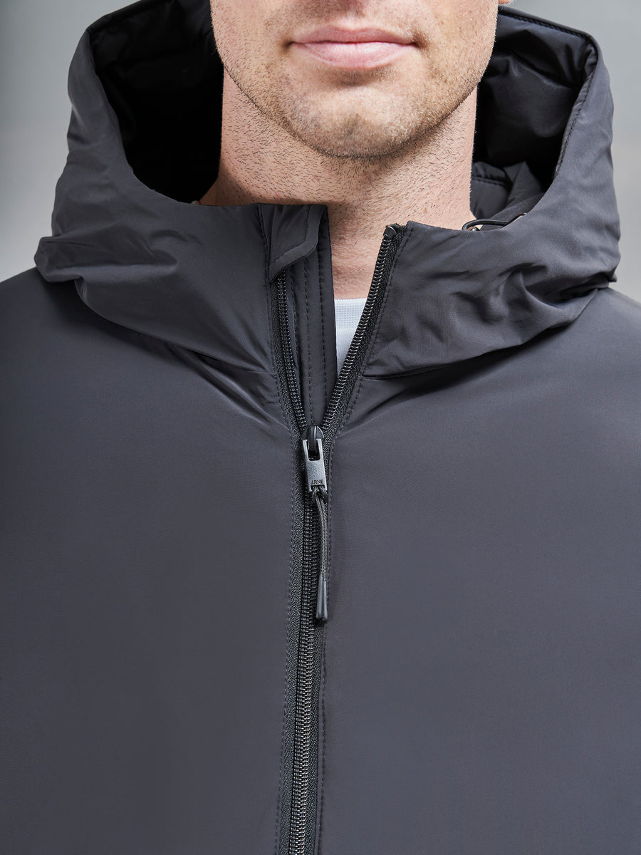 Down Padded Windbreaker in Black