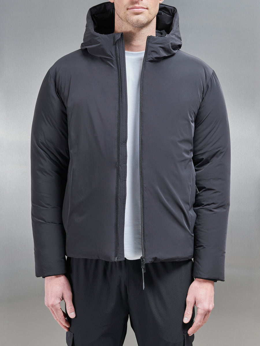 Down Padded Windbreaker in Black