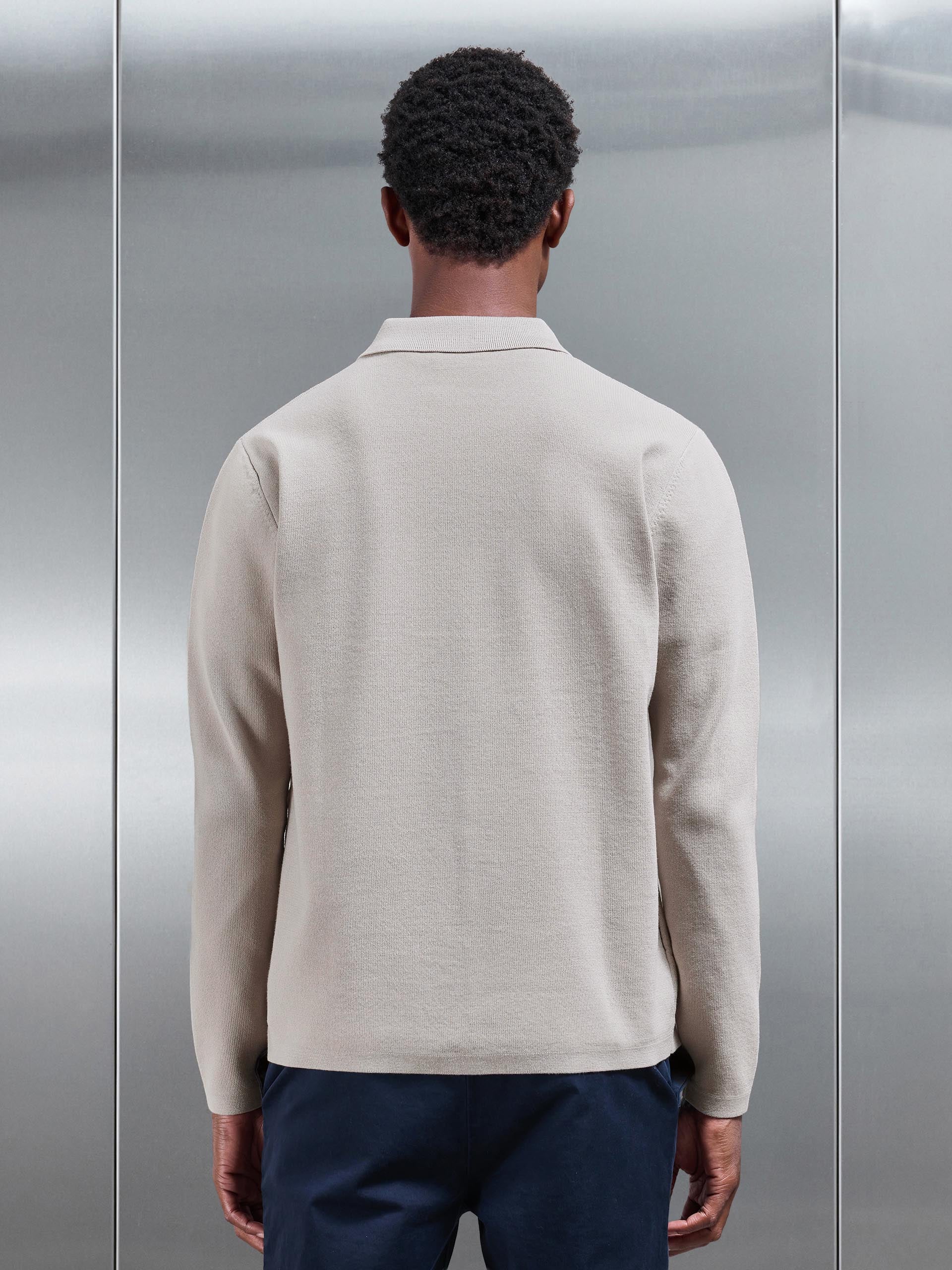 Knitted Overshirt in Stone