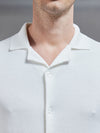 Knitted Revere Collar Shirt in White