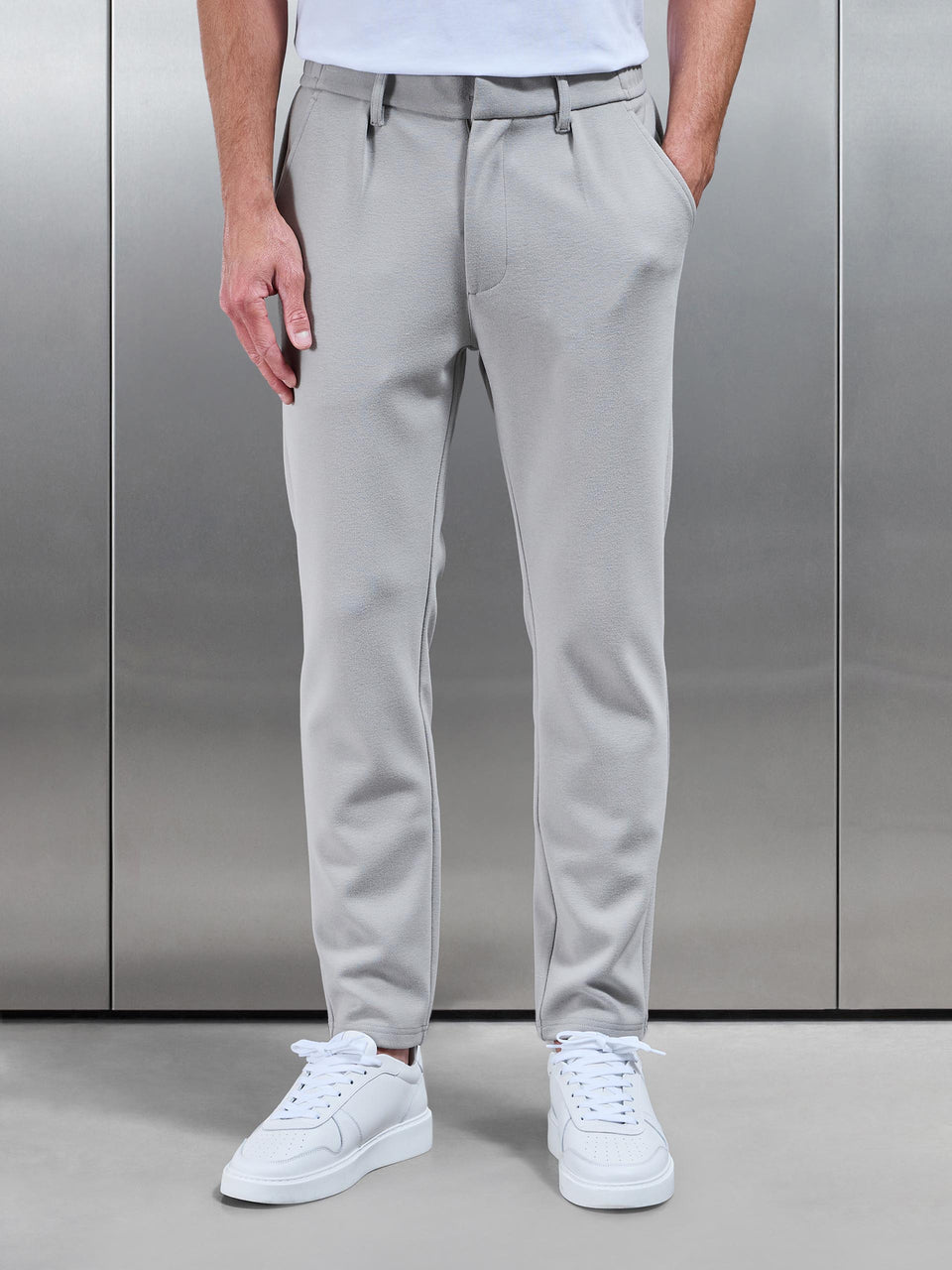Knitted Tailored Jogger in Stone