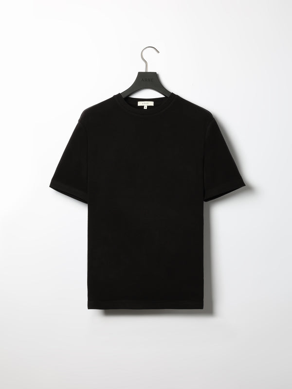 Knitted Textured T-Shirt in Black