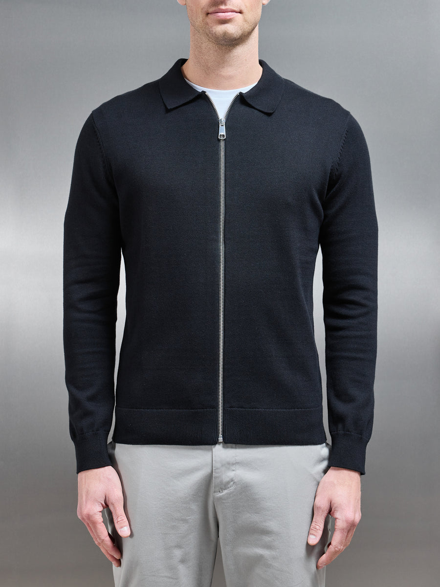 Knitted Overshirt in Black