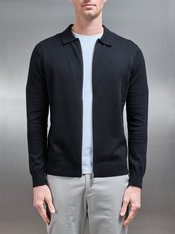 Knitted Overshirt in Black