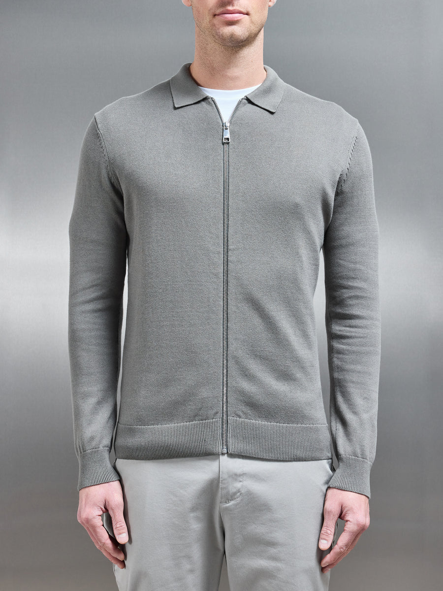 Knitted Overshirt in Sage