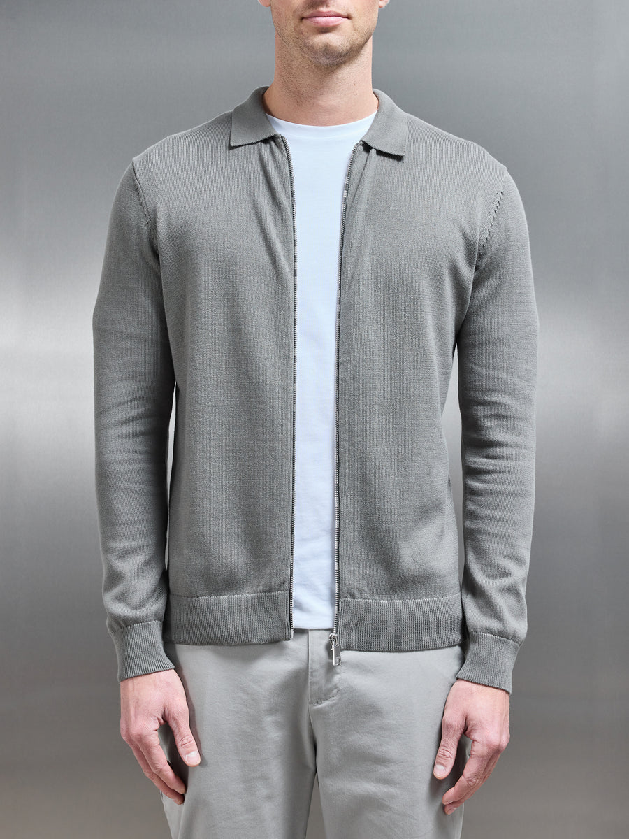 Knitted Overshirt in Sage