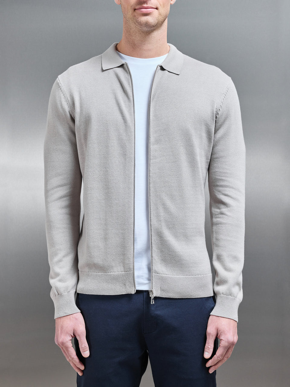 Knitted Overshirt in Stone