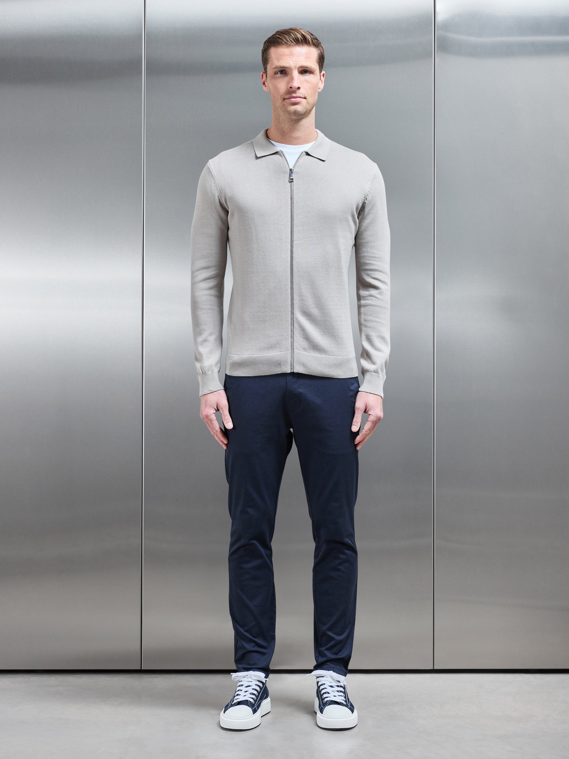 Knitted Overshirt in Stone