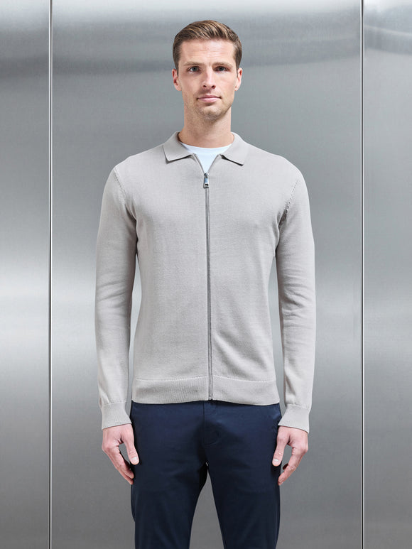 Knitted Overshirt in Stone