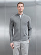 Knitted Ribbed Funnel Neck Zip Through Jacket in Sage