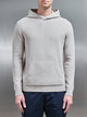 Knitted Ribbed Hoodie in Stone