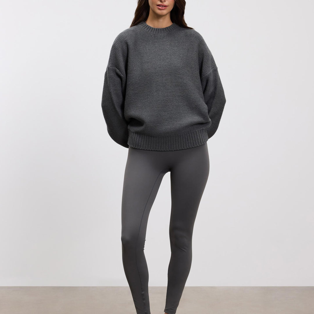 Womens Knitted Sweatshirt in Grey