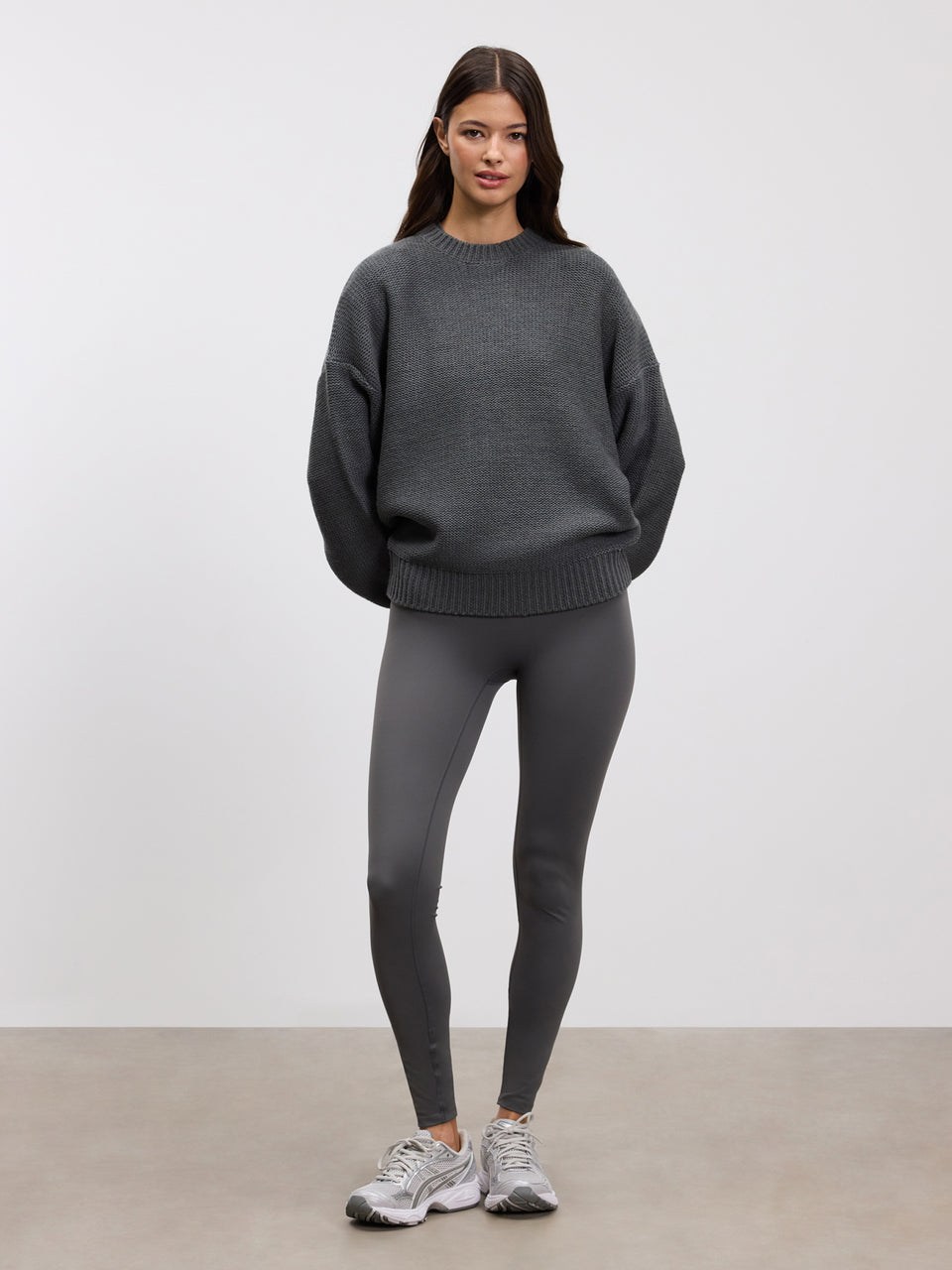 Womens Knitted Sweatshirt in Grey