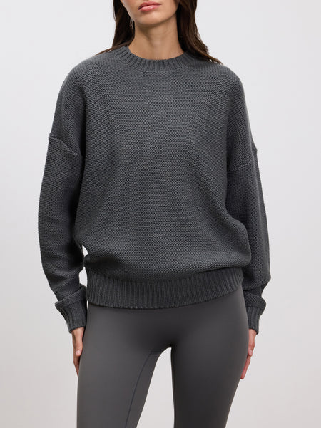 Womens Knitted Sweatshirt in Grey