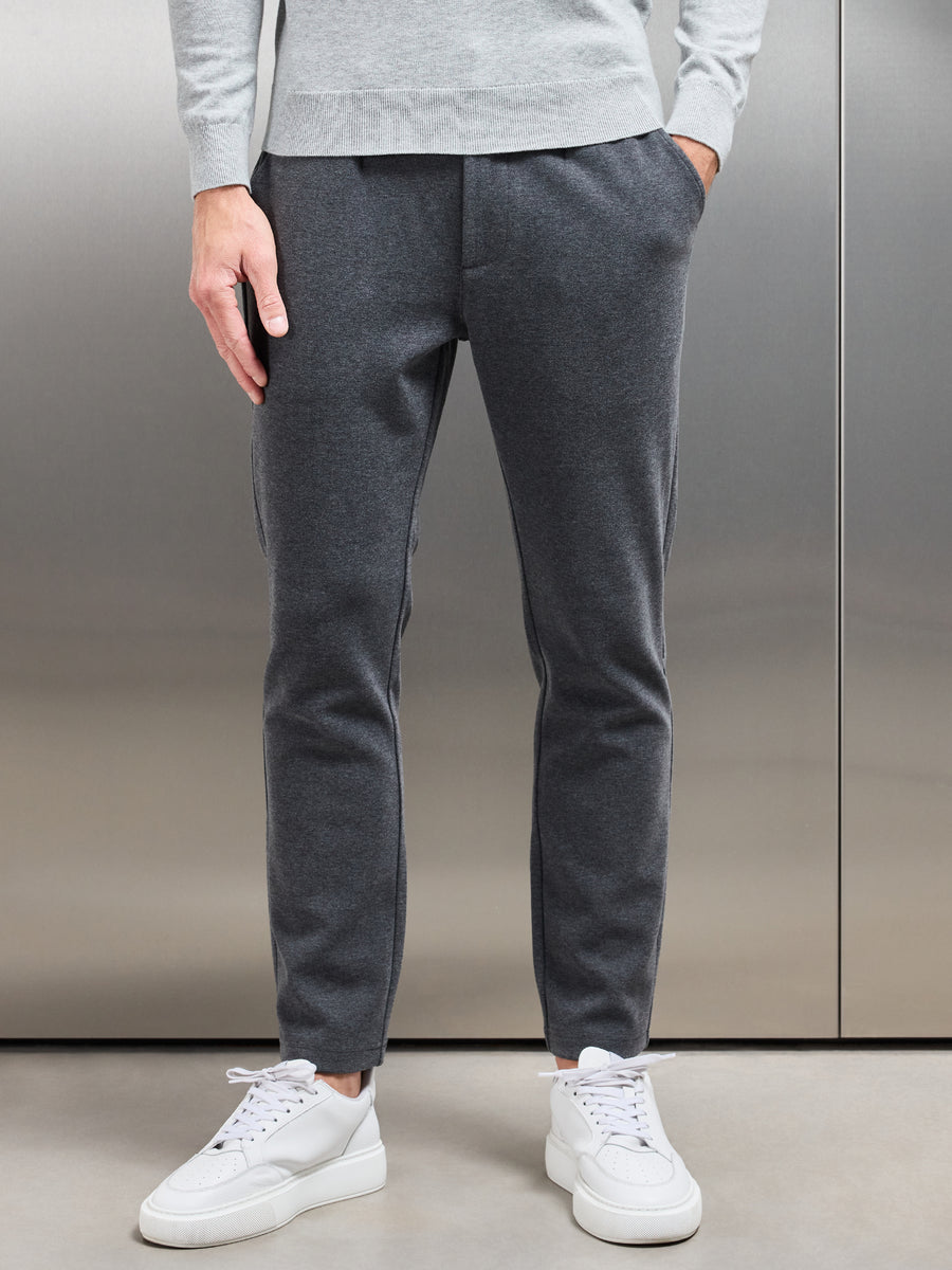 Knitted Tailored Chino Trouser in Grey