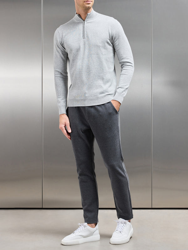 Knitted Tailored Chino Trouser in Grey