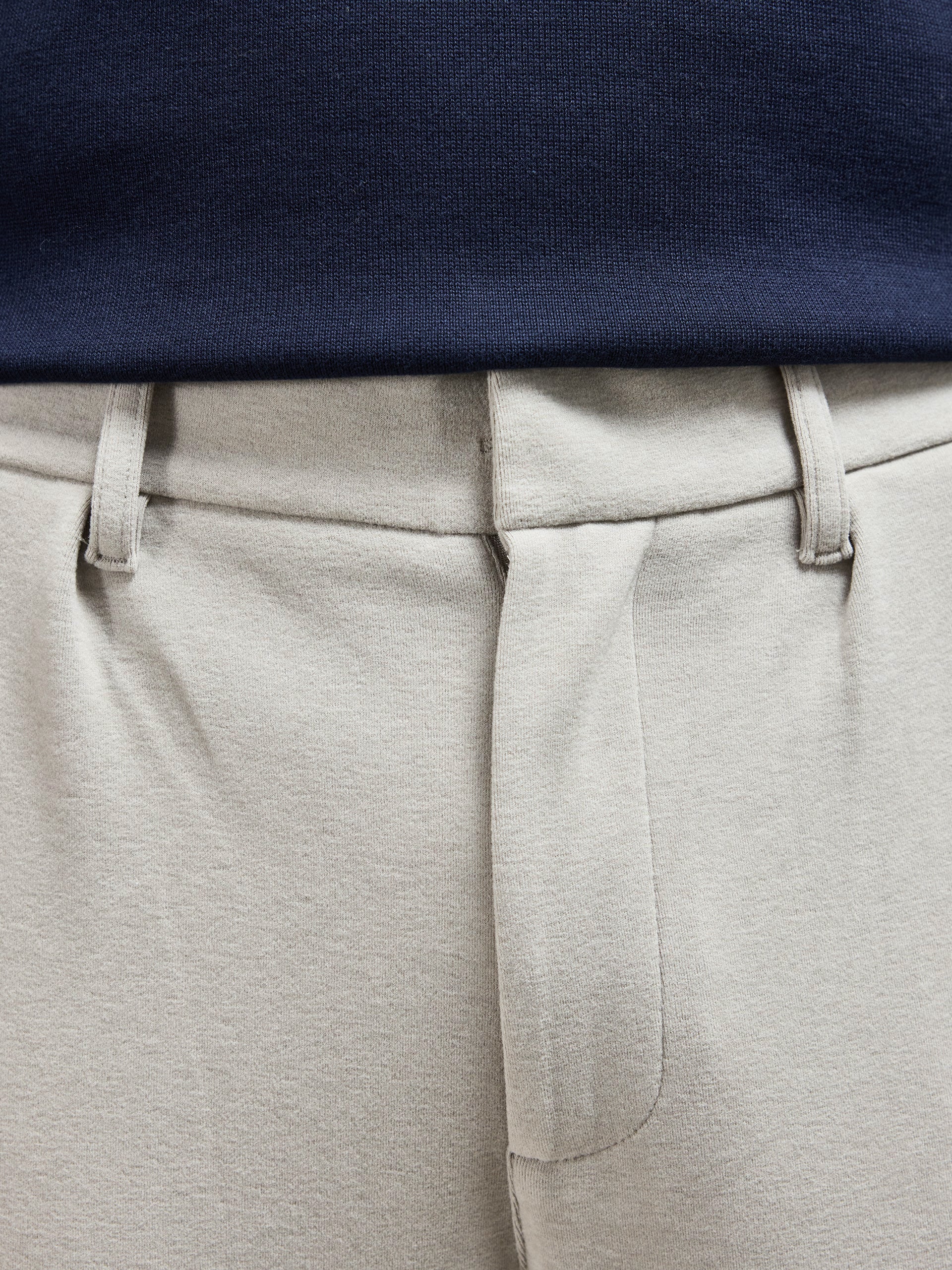 Knitted Tailored Chino Trouser in Stone