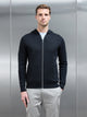 Knitted Zip Through Hoodie in Black