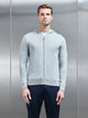 Knitted Zip Through Hoodie in Marl Grey