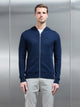 Knitted Zip Through Hoodie in Navy