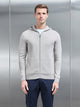Knitted Zip Through Hoodie in Stone