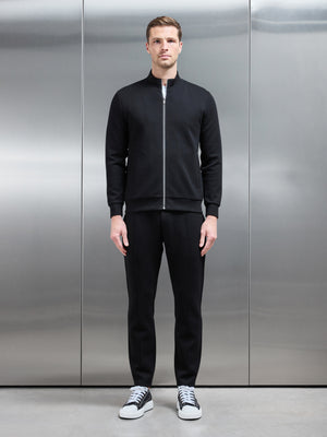 Knitted Zip Through Jacket in Black