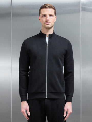 Knitted Zip Through Jacket in Black