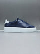 Essential Leather Suede Toe Trainer in Navy