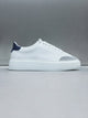 Essential Leather Suede Toe Trainer in White