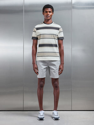 Lecco Stripe T-Shirt in Stone Off White