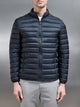 Lightweight Funnel Neck Puffer Jacket in Black