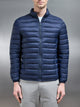 Lightweight Funnel Neck Puffer Jacket in Navy